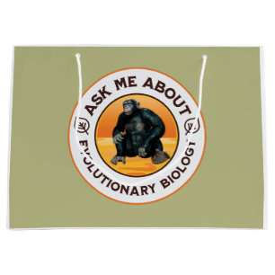 Funny Biology Teacher Evolution Humour Gift Large Gift Bag