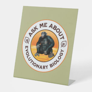 Funny Biology Teacher Evolution Humour Gift Pedestal Sign