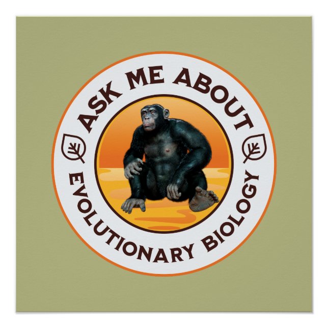 Funny Biology Teacher Evolution Humour Gift Poster (Front)