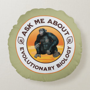 Funny Biology Teacher Evolution Humour Gift Round Cushion