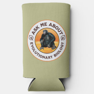 Funny Biology Teacher Evolution Humour Gift Seltzer Can Cooler
