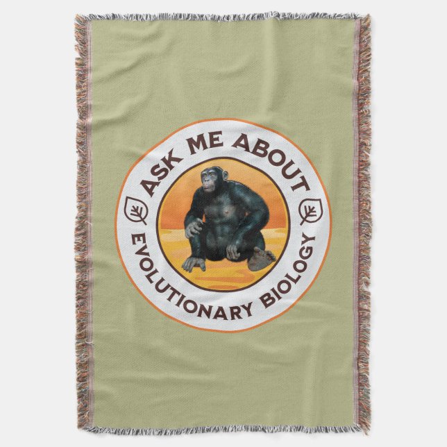 Funny Biology Teacher Evolution Humour Gift Throw Blanket (Front Vertical)