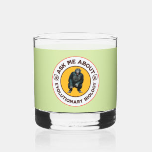 Funny Biology Teacher Evolution Humour Gift Whiskey Glass
