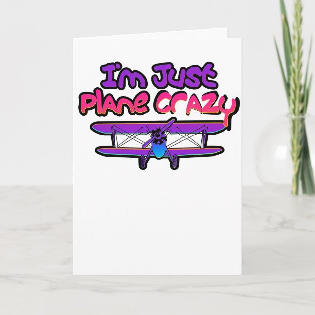Funny Biplane Aeroplane Card (Front)