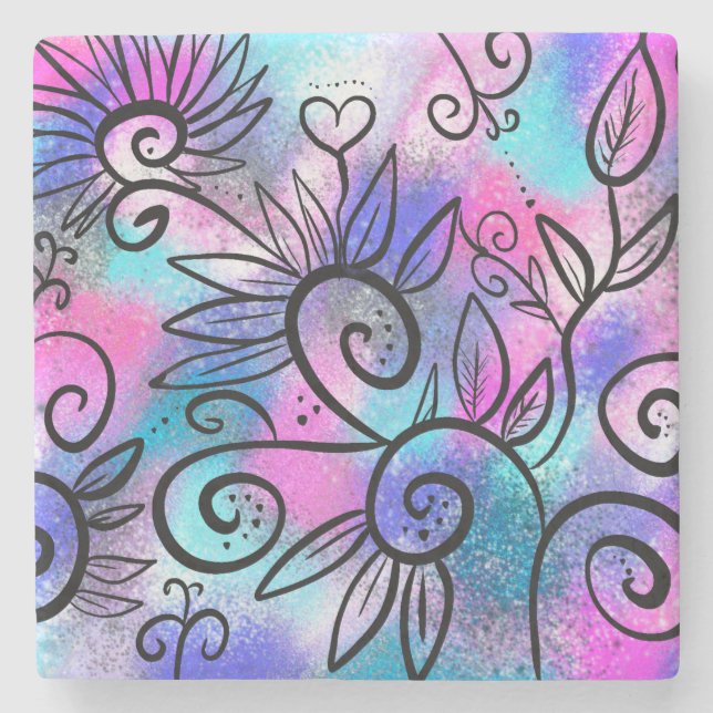 Funny bird art stone coaster (Front)