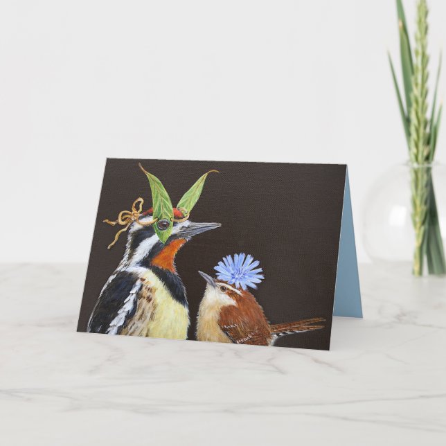 Funny bird  card with sapsucker (Front)