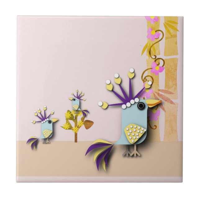 Funny Bird  Ceramic Tile (Front)