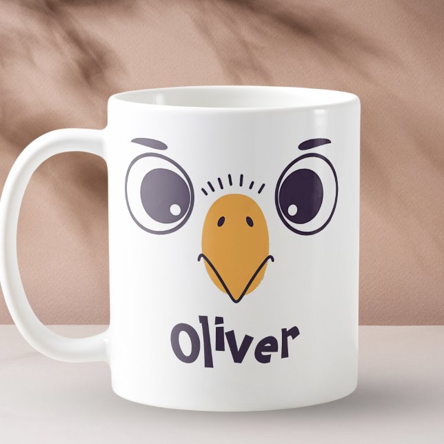 Funny Bird Face with Large Eyes Coffee Mug (Creator Uploaded)
