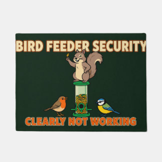 Funny Bird Feeder Security Squirrel Doormat