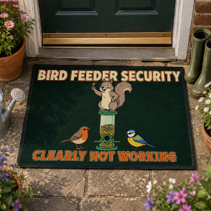 Funny Bird Feeder Security Squirrel Doormat