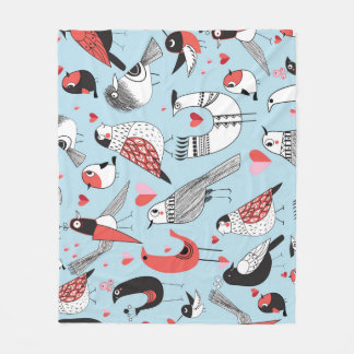 Funny bird illustrations, graphic seamless. fleece blanket