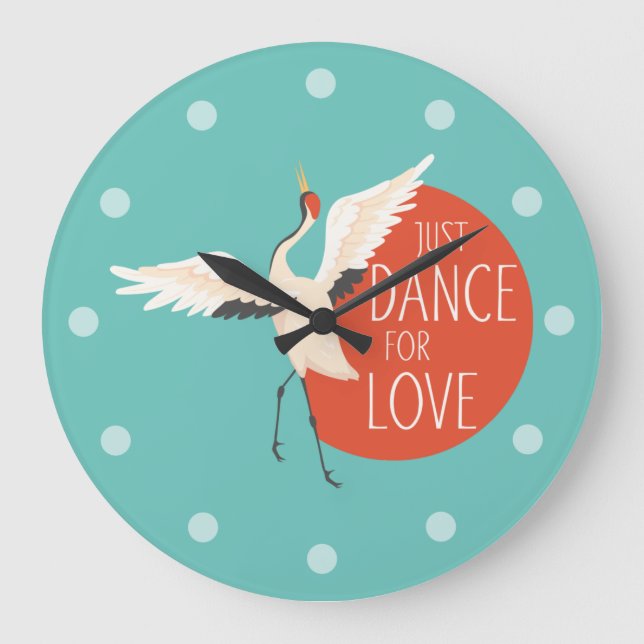 Funny Bird Message - Just Dance For Love 1 Large Clock (Front)