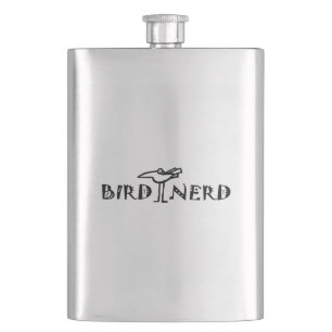 Funny Bird Nerd, Birding, Birdwatching Hip Flask