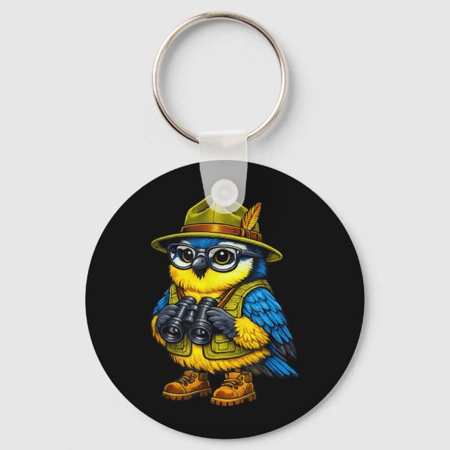Funny Bird Nerd Watching Birding Lover Key Ring (Front)