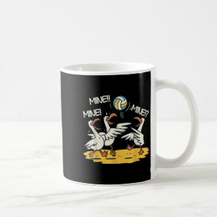 Funny Bird Playing Volleyball Mine Game Day Beach  Coffee Mug