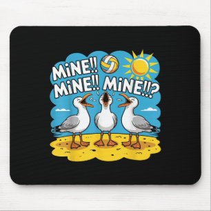 Funny Bird Playing Volleyball Mine Game Day Vibes  Mouse Pad