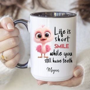 Funny Bird Quote Humour Personalised Motivational Two-Tone Coffee Mug