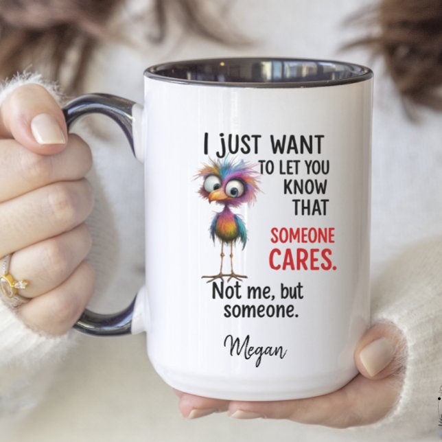 Funny Bird Sarcastic Humour Personalised Two-Tone Coffee Mug (Creator Uploaded)