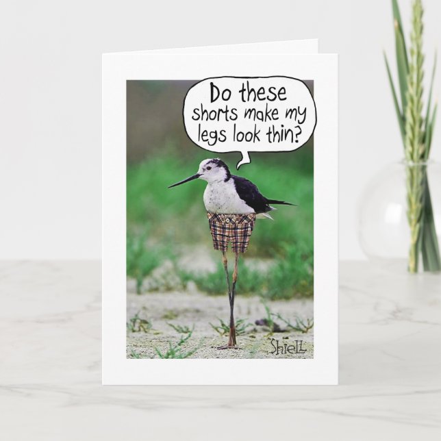 FUNNY BIRD SHORTS Card or gift (Front)