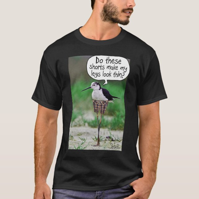 FUNNY BIRD SHORTS Card or gift T-Shirt (Front)
