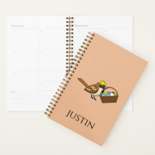 Funny Bird w Colourful Eggs Basket Personalise Planner