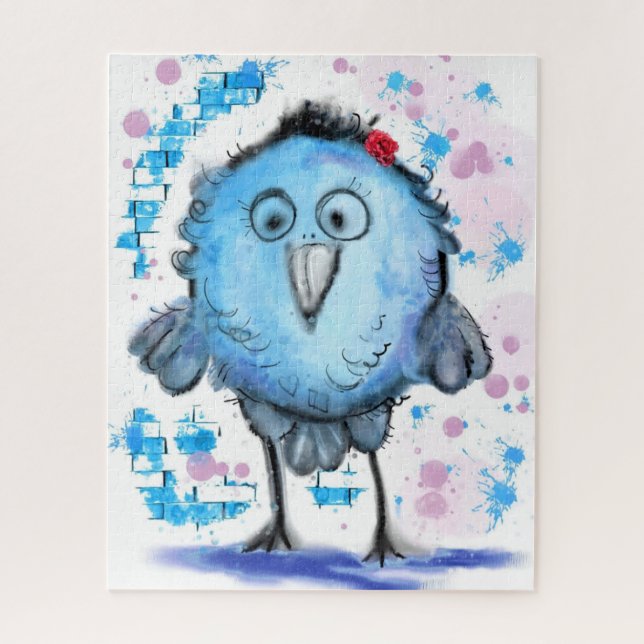 Funny Bird - Watercolor - Cute Jigsaw Puzzle (Vertical)