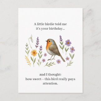 Funny Birdie Birthday Quote | Sarcastic Gossip  Holiday Postcard