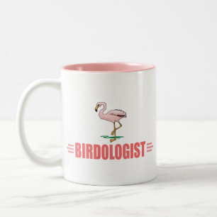 Funny Birding Flamingo Two-Tone Coffee Mug