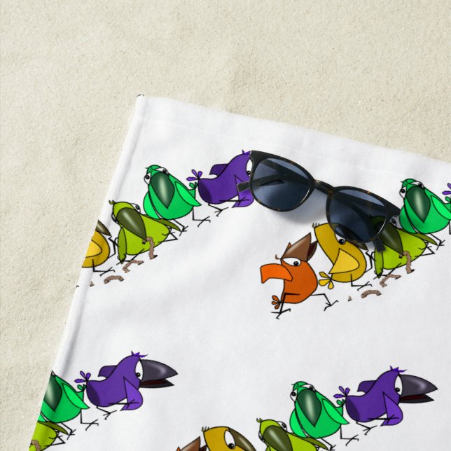 Funny Birds Beach Towel (In Situ)