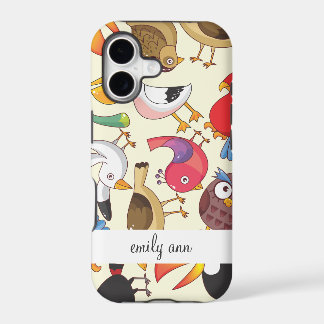 Funny Birds Illustrations Pattern