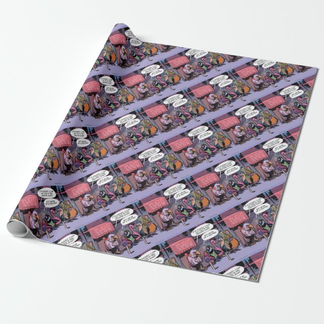 Funny Birds Of A Feather Wrapping Paper (Unrolled)