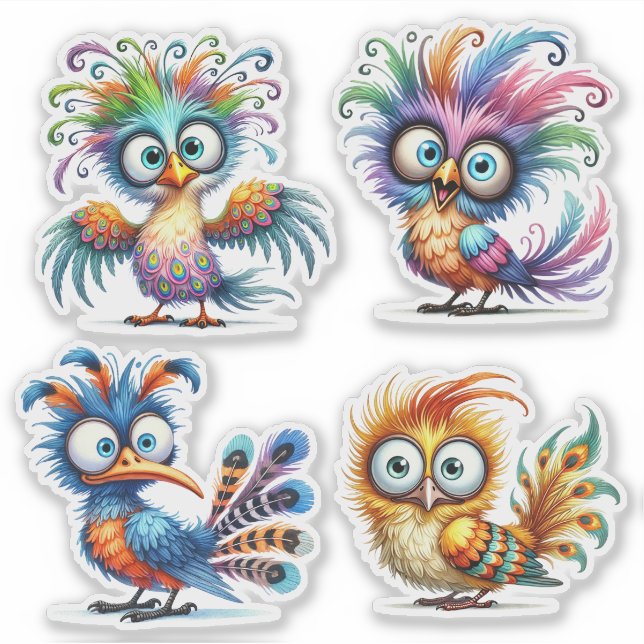 Funny Birds Sticker Sheet (Front)