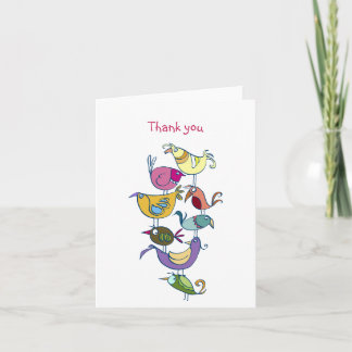 Funny birds thank you card
