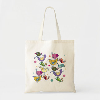 Funny birds tote bag