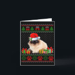 Funny Birman Cat Santa Hat Ugly Christmas Sweater  Card<br><div class="desc">Funny Birman Cat Santa Hat Ugly Christmas Sweater Xmas Pjs</div>