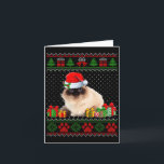 Funny Birman Cat Santa Hat Ugly Christmas Sweater  Card<br><div class="desc">Funny Birman Cat Santa Hat Ugly Christmas Sweater Xmas Pjs</div>
