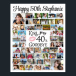 Funny Birthday 55 Photos Kiss Your Decade Goodbye  Poster<br><div class="desc">Funny Birthday 55 Photos Kiss Your Decade Goodbye Poster Print or Digital Download. Create a photo memory poster print to celebrate a birthday beginning a new decade utilising this easy-to-upload photo collage with 55 pictures through the years with the funny title KISS YOUR DECADE GOODBYE modern typography design (shown with...</div>