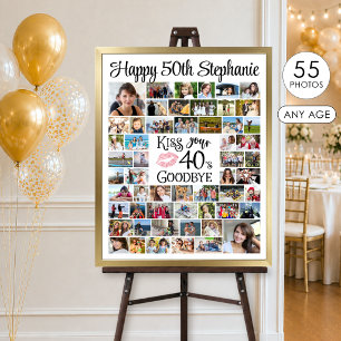 Funny Birthday 55 Photos Kiss Your Decade Goodbye Poster