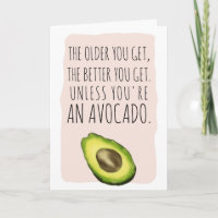 Funny birthday avocado watercolor illustration