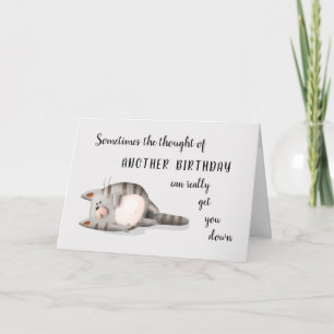 Funny Birthday Blues Cat Happiness Birthday  Card