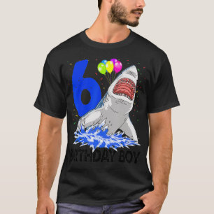 Funny Birthday Boy 6 Shark Tee Women Celebration