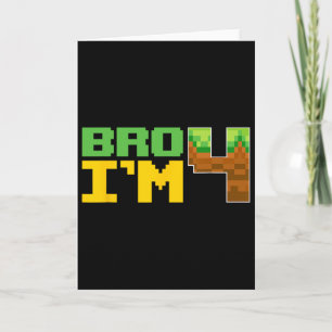 Funny Birthday Boy Bro I'm 4 Birthday Video Game P Card
