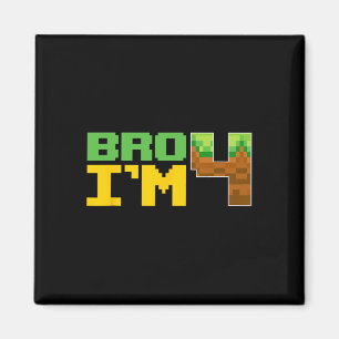 Funny Birthday Boy Bro I'm 4 Birthday Video Game P Magnet