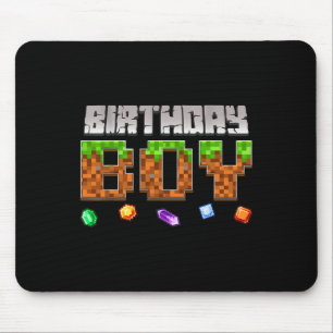 Funny Birthday Boy Video Game Pixel Gamer Boy Kids Mouse Pad