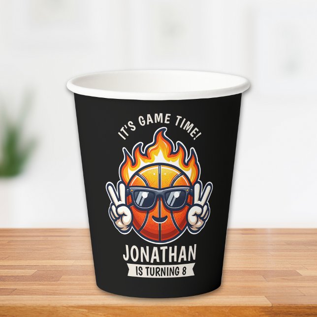 Funny Birthday Boy with Basketball Theme Paper Cups (Creator Uploaded)