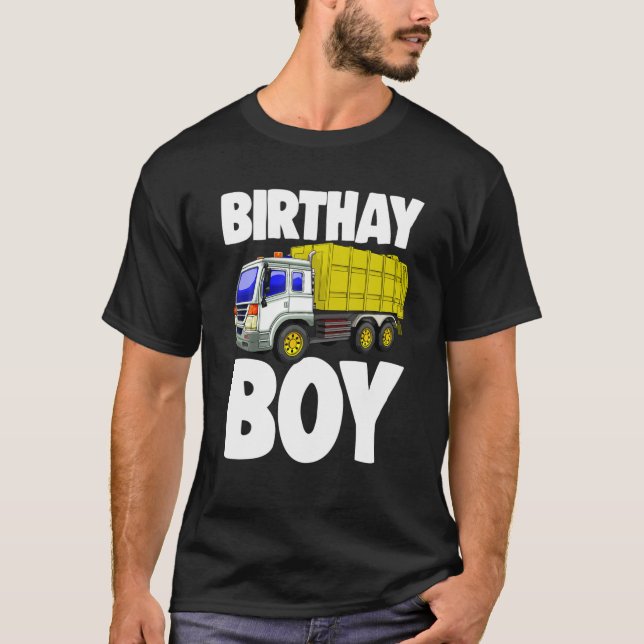 Funny Birthday Boy Yellow Garbage Truck Women Part T-Shirt (Front)
