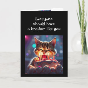 Funny Birthday Brother Cat Animal Humour Card