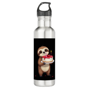 Funny Birthday Cake with Sloth Costume for Boys an 710 Ml Water Bottle