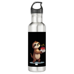 Funny Birthday Cake with Sloth Costume for Boys an 710 Ml Water Bottle
