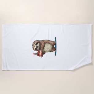 Funny Birthday Cake with Sloth Costume for Boys an Beach Towel